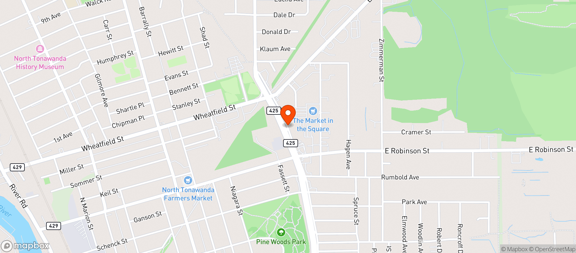 Map showing Budweys Food Market
