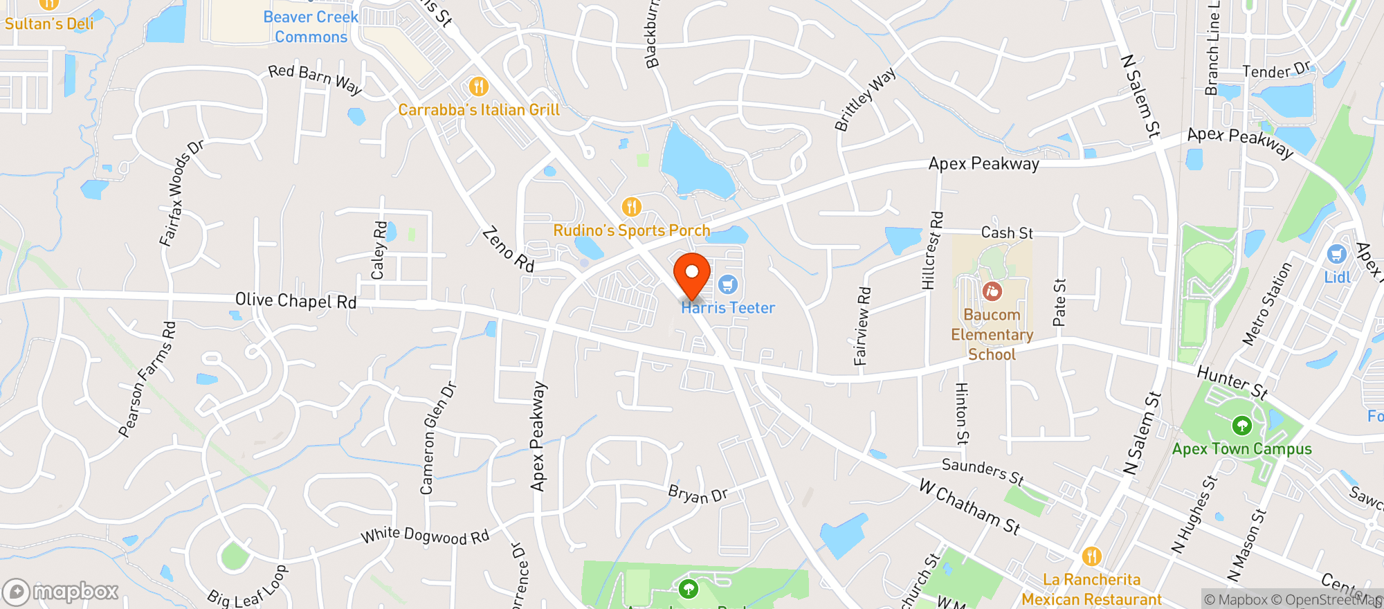 Map showing Harris Teeter