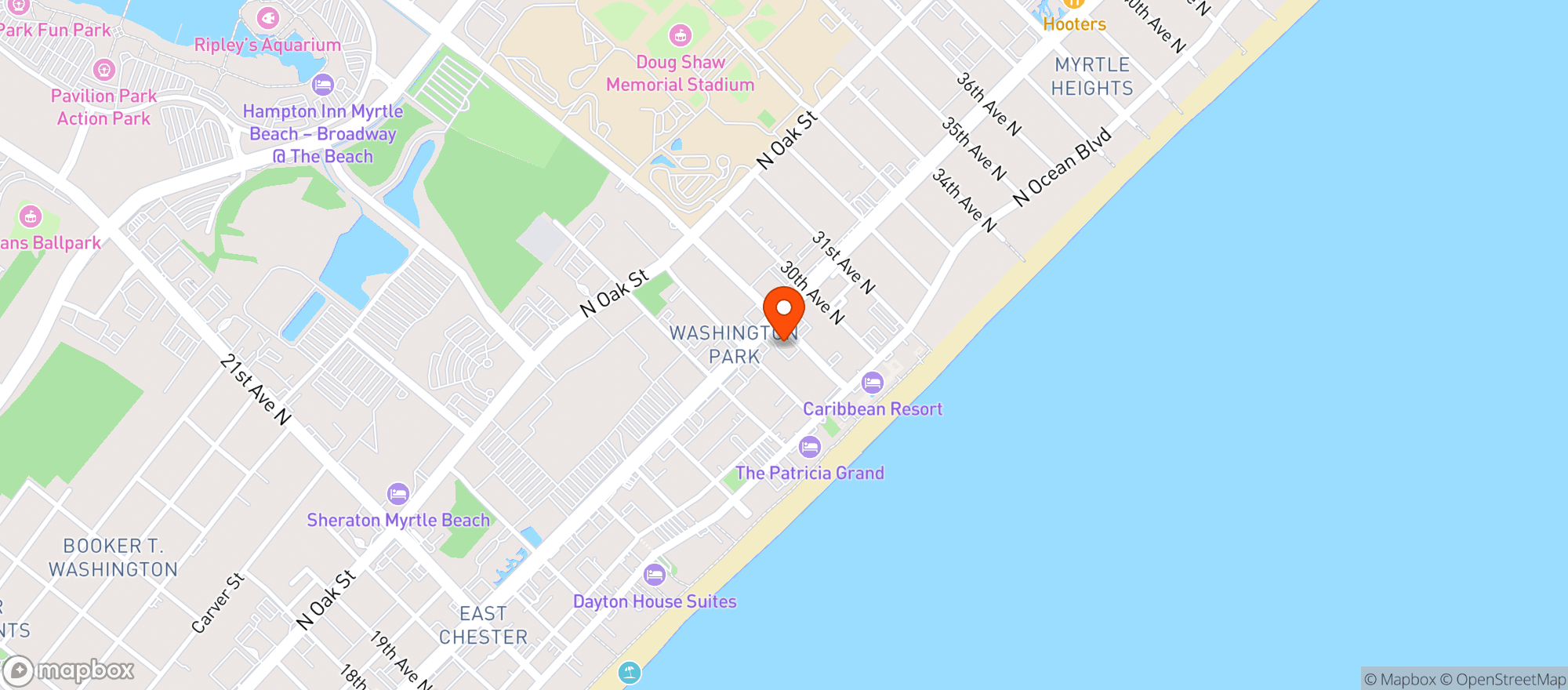 Map showing Greens Discount Beverage Stores