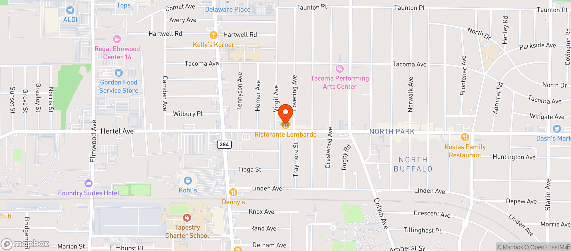 Map showing Ristorante Lombardo