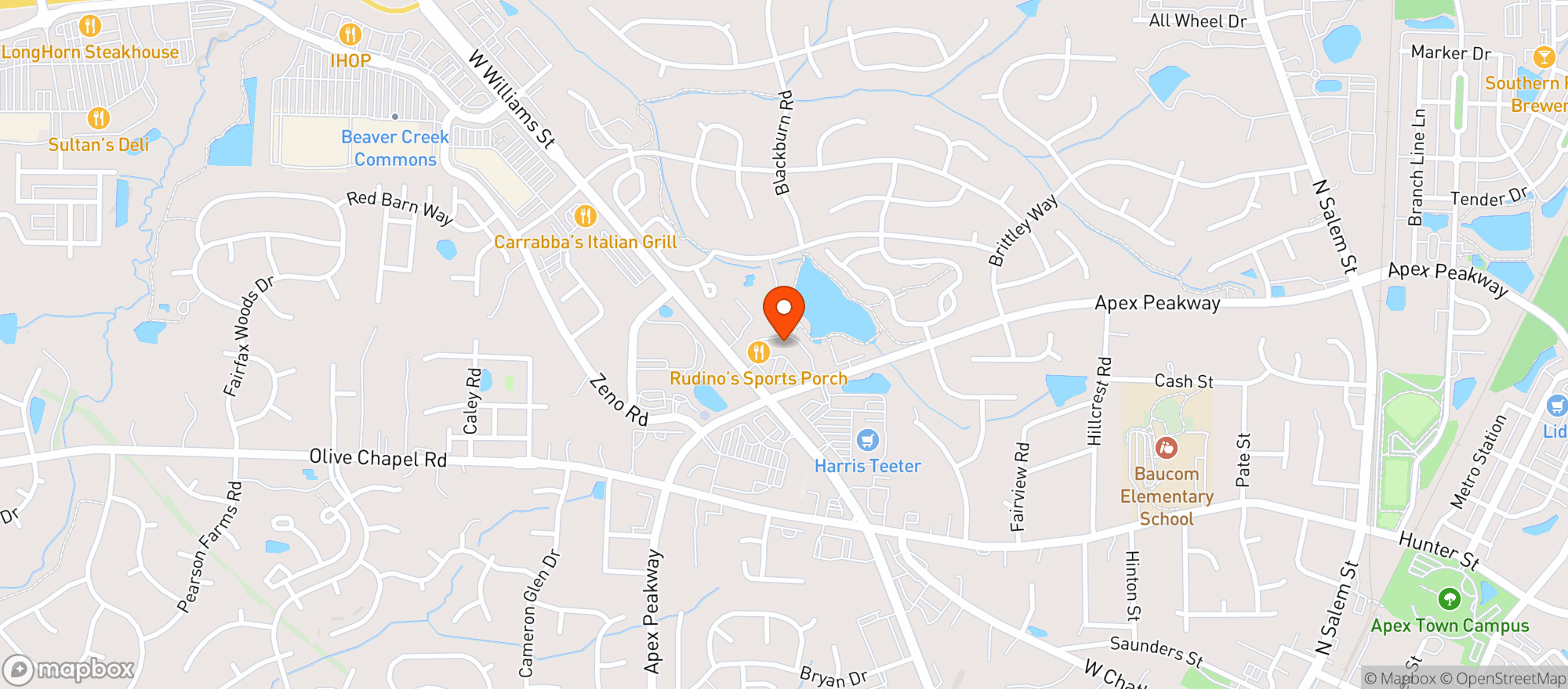 Map showing Peakway Taps