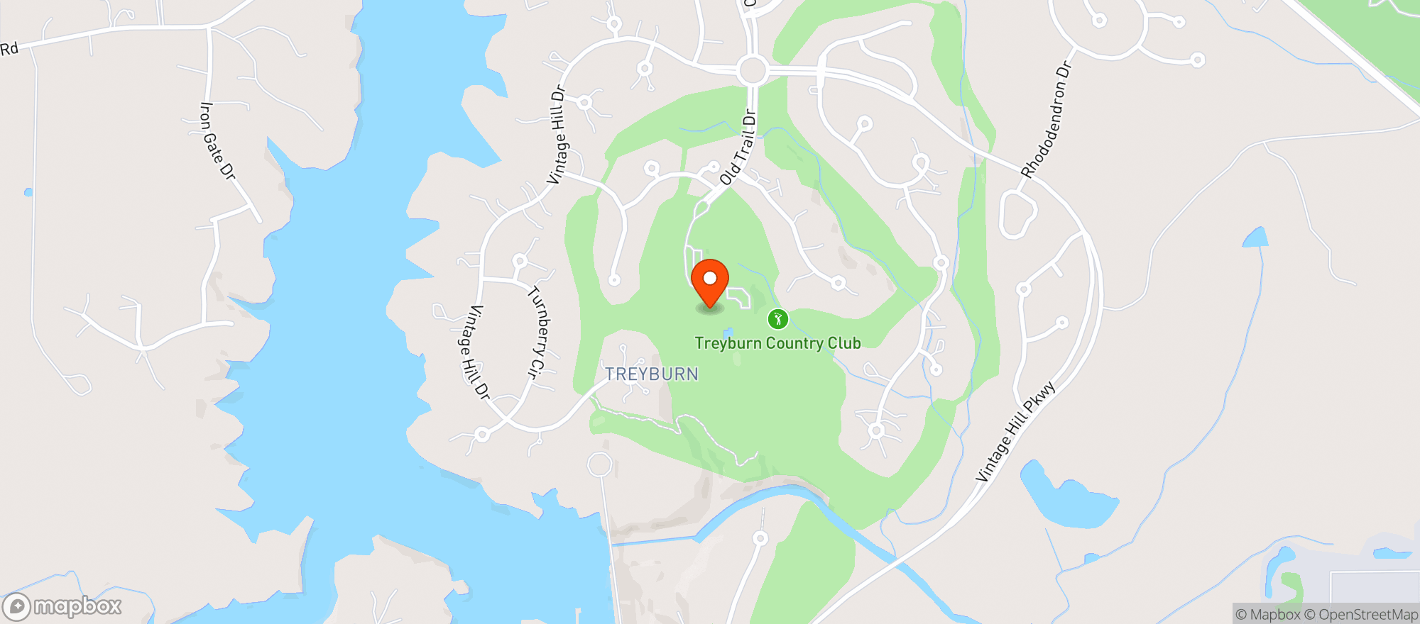 Map showing Treyburn Country Club Hou