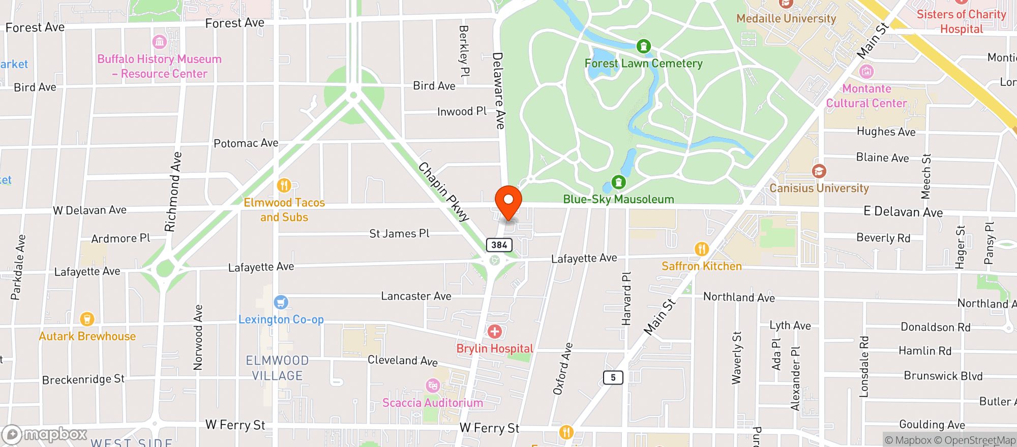 Map showing Gates Circle Liquor