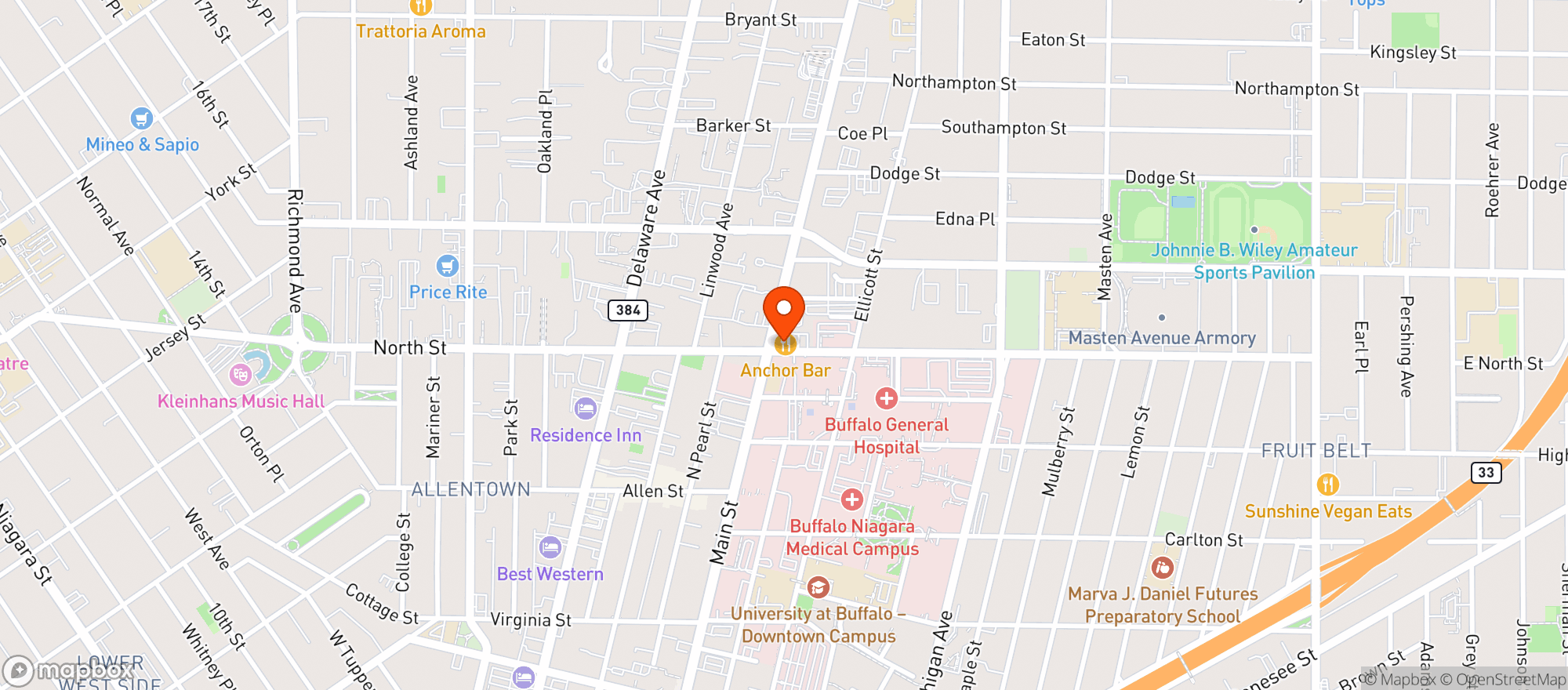 Map showing Anchor Bar