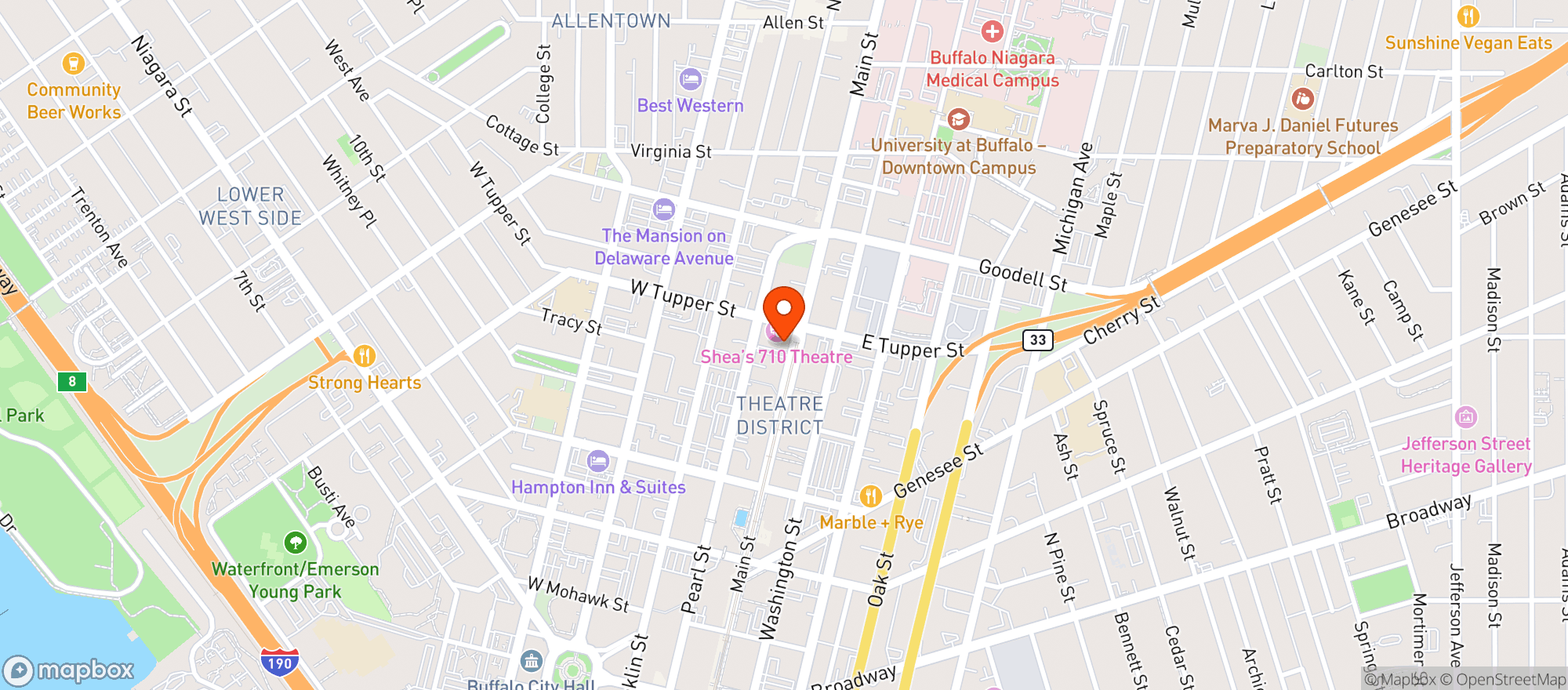 Map showing Matinee