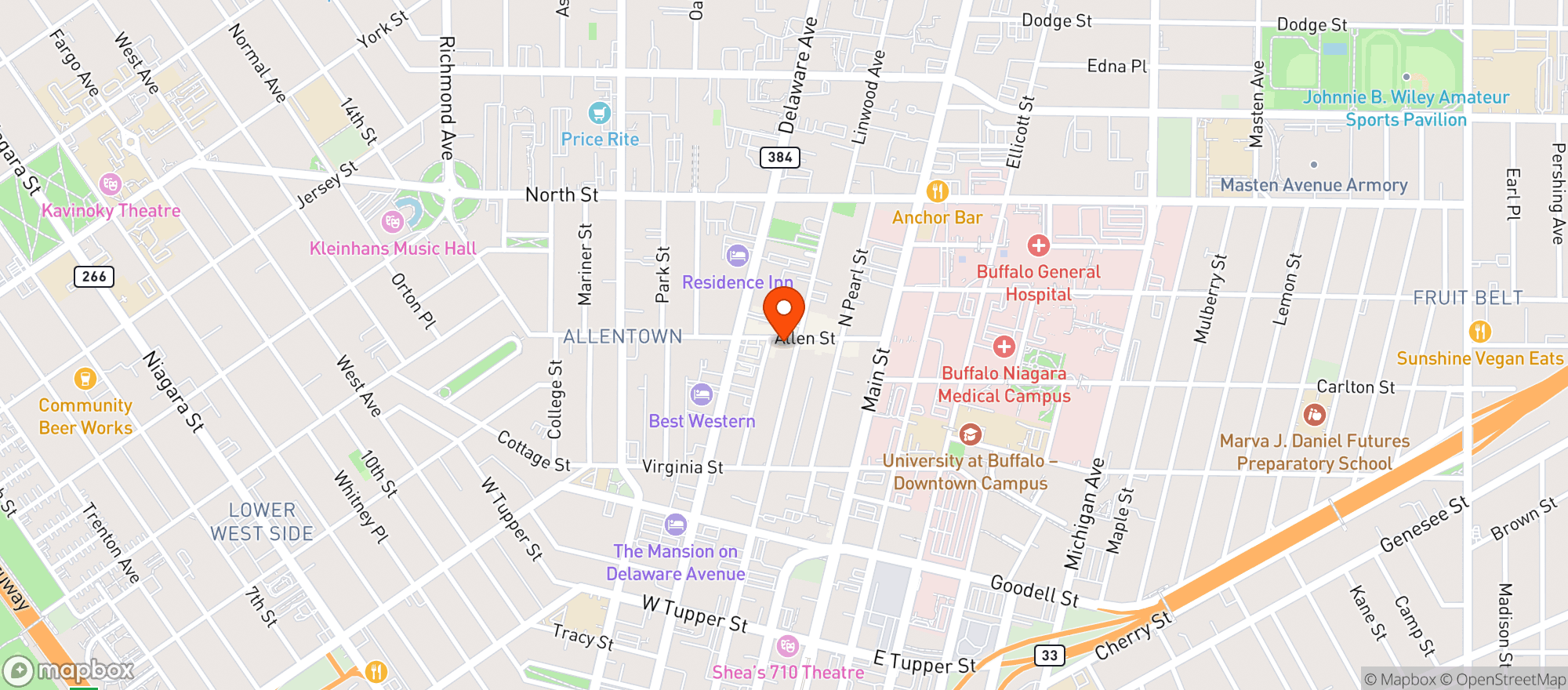 Map showing Cafe 59