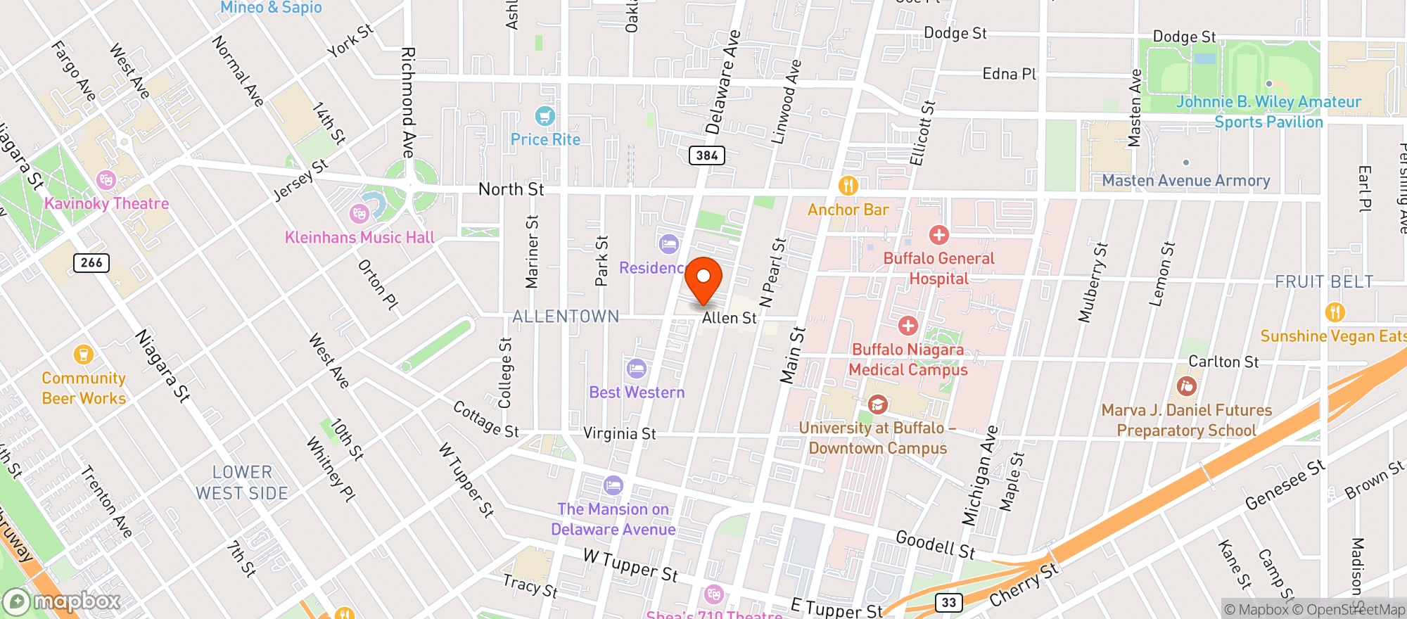 Map showing La Fiesta Cantina