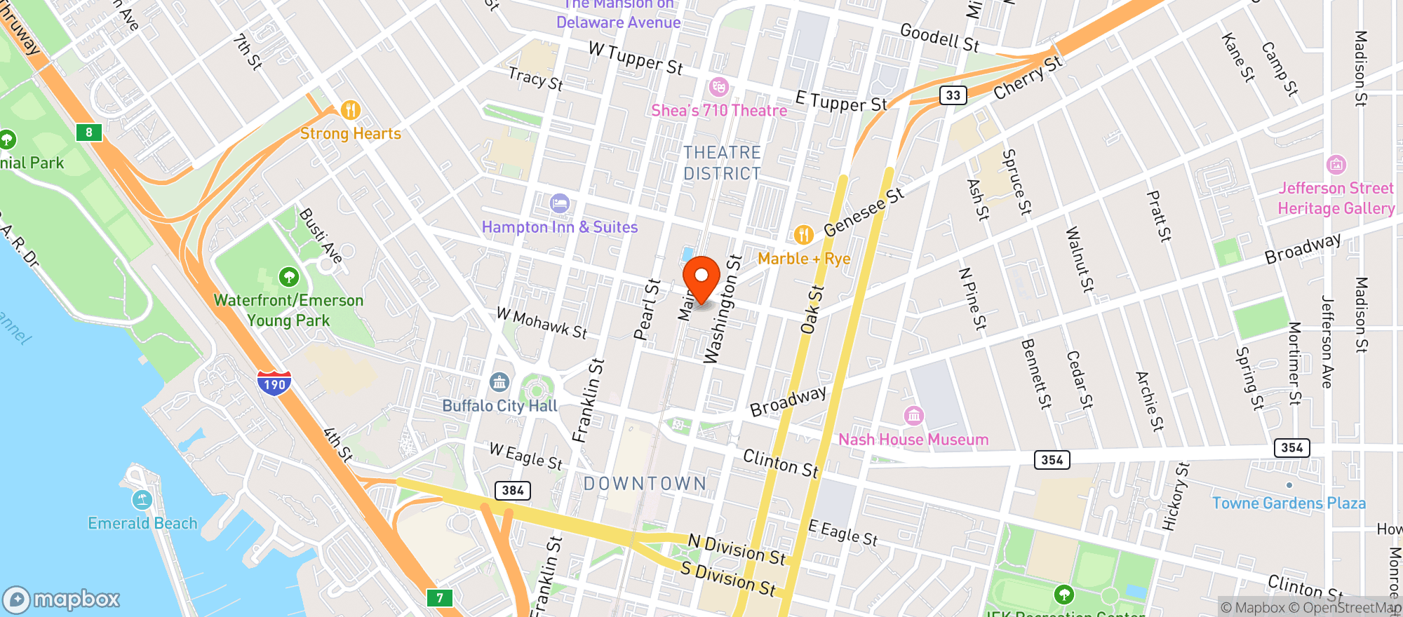 Map showing Fattey Beer Company - Buffalo