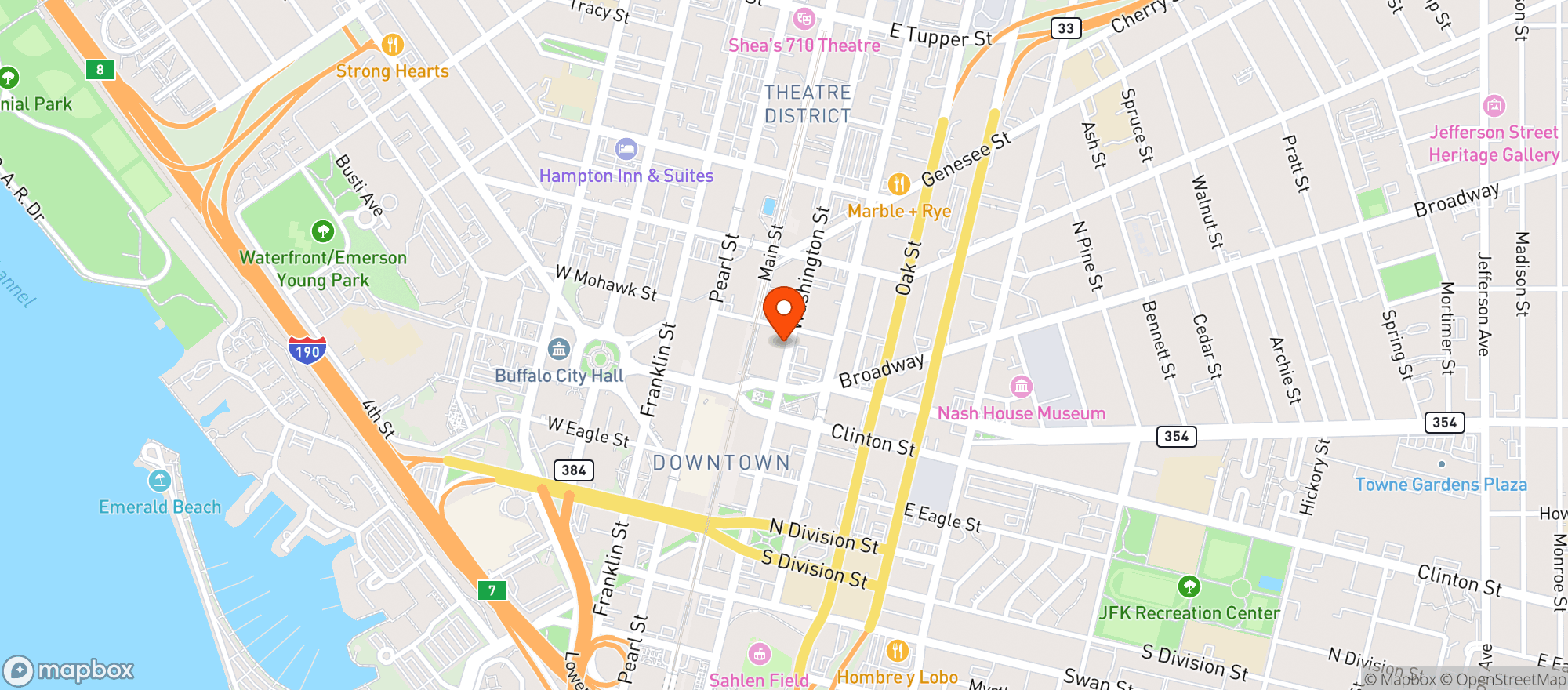 Map showing Jj's Casa Di Pizza