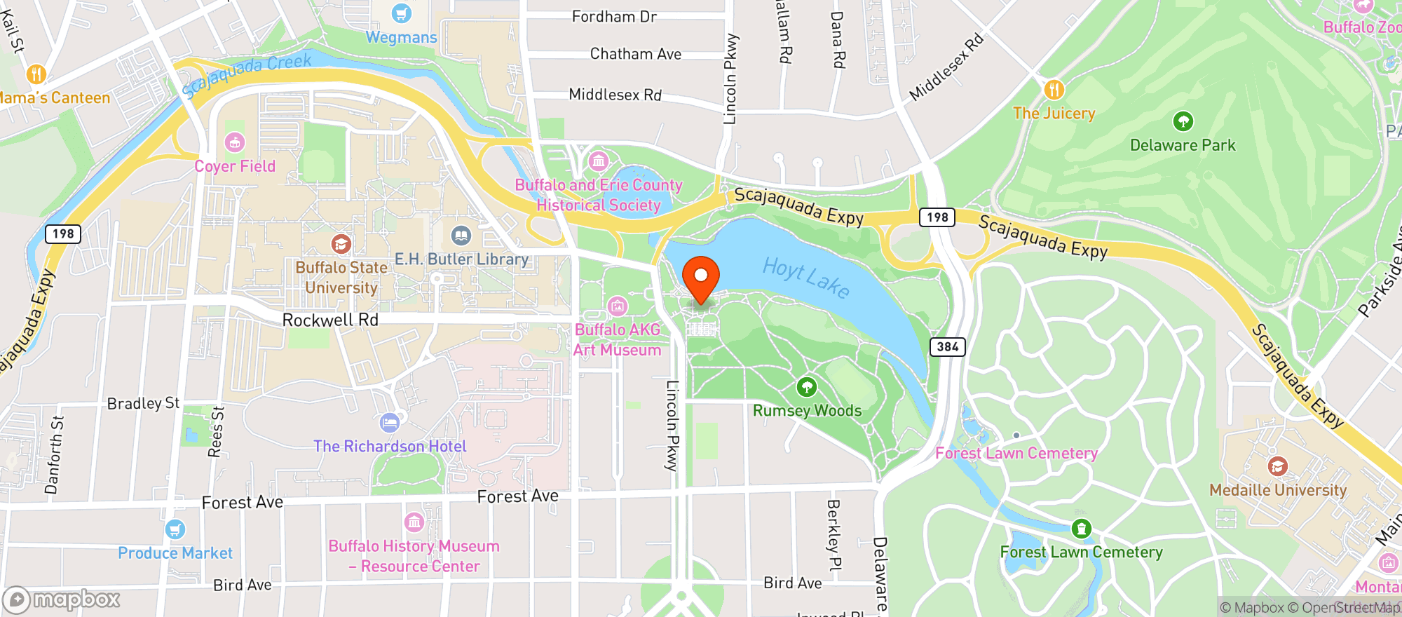 Map showing Terrace At Delaware Park