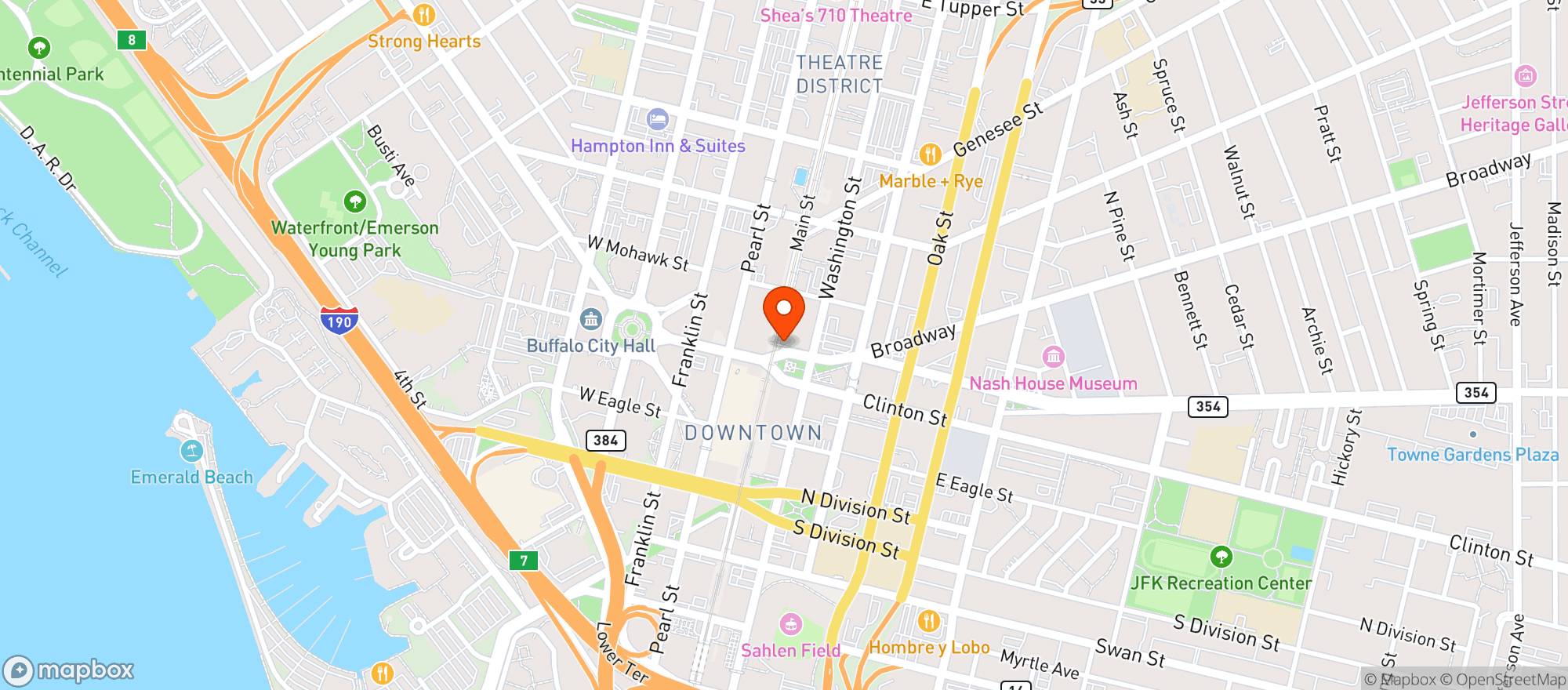 Map showing Hilton Garden Inn