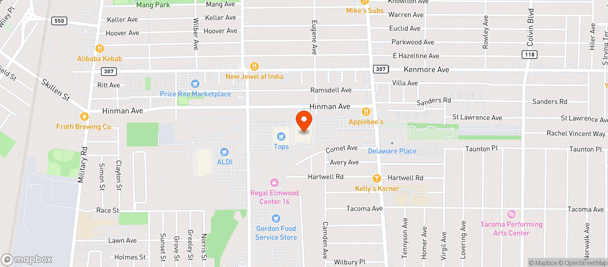 Map showing Target