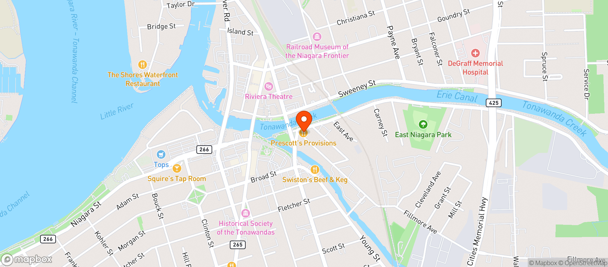Map showing Prescott S Provisionsrobe