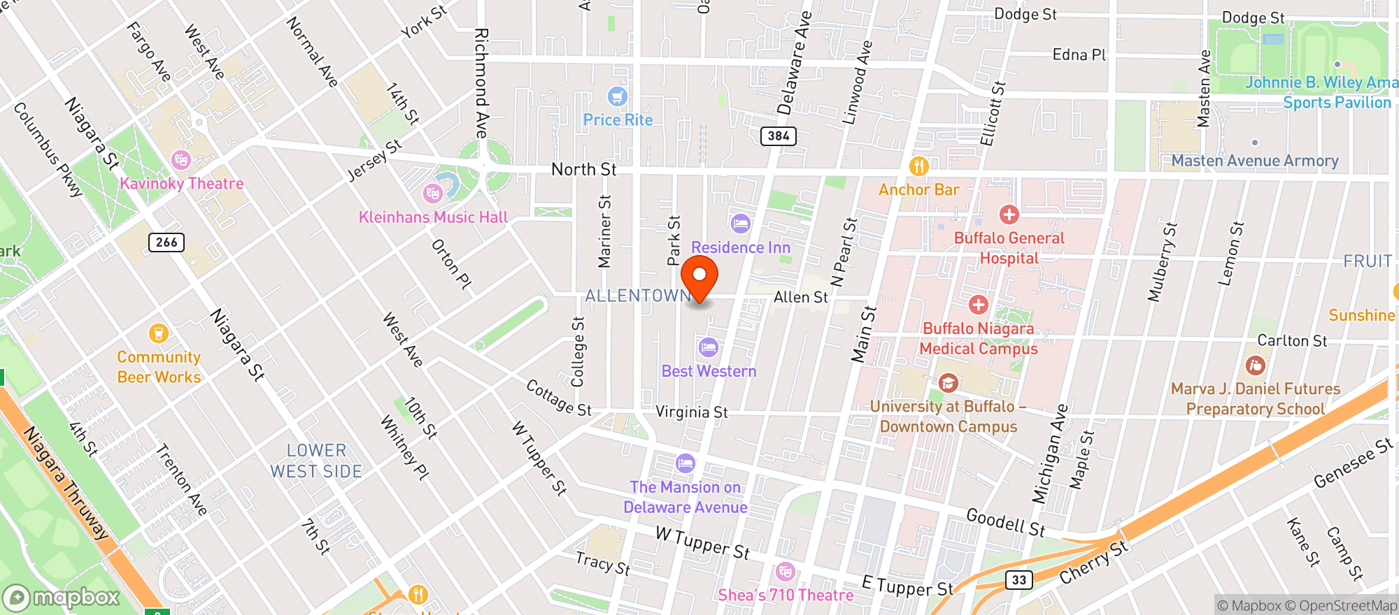 Map showing Frizzys Bar & Grill