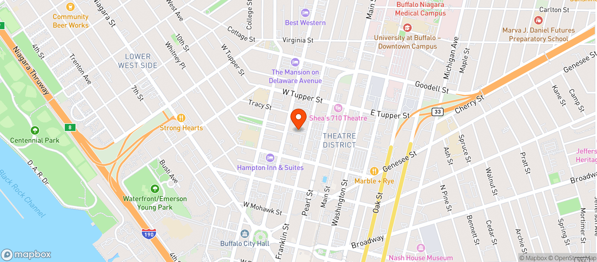 Map showing Buffalo Chophouse