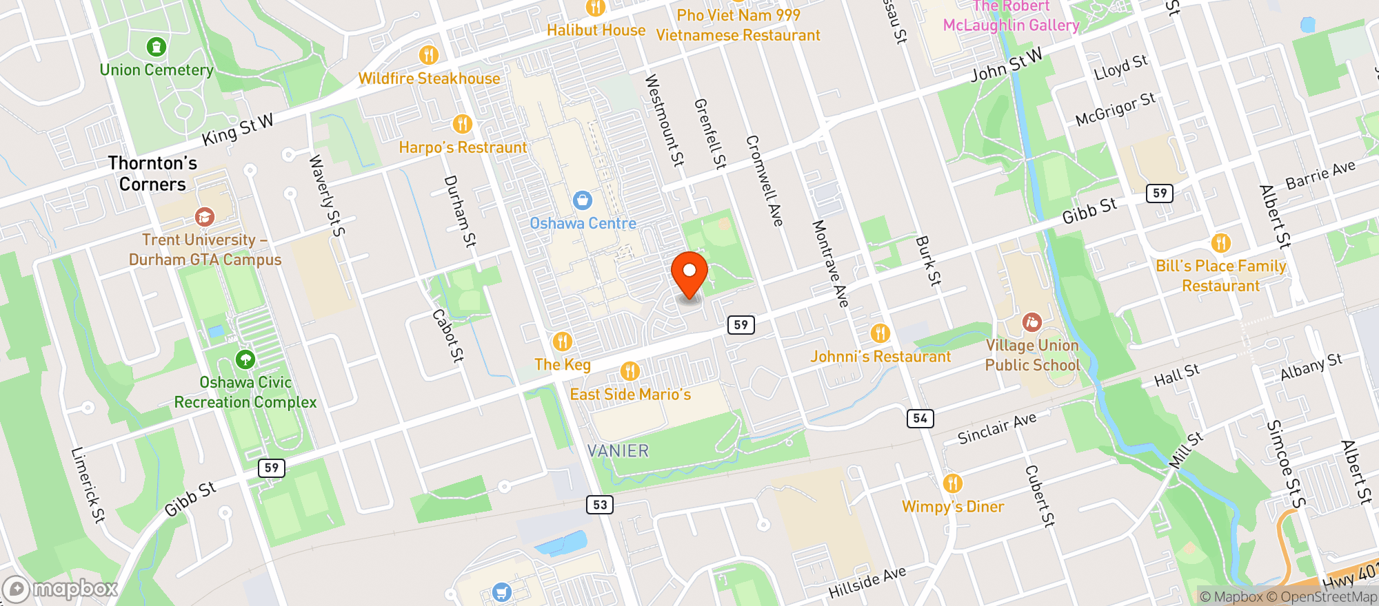 Map showing Staples