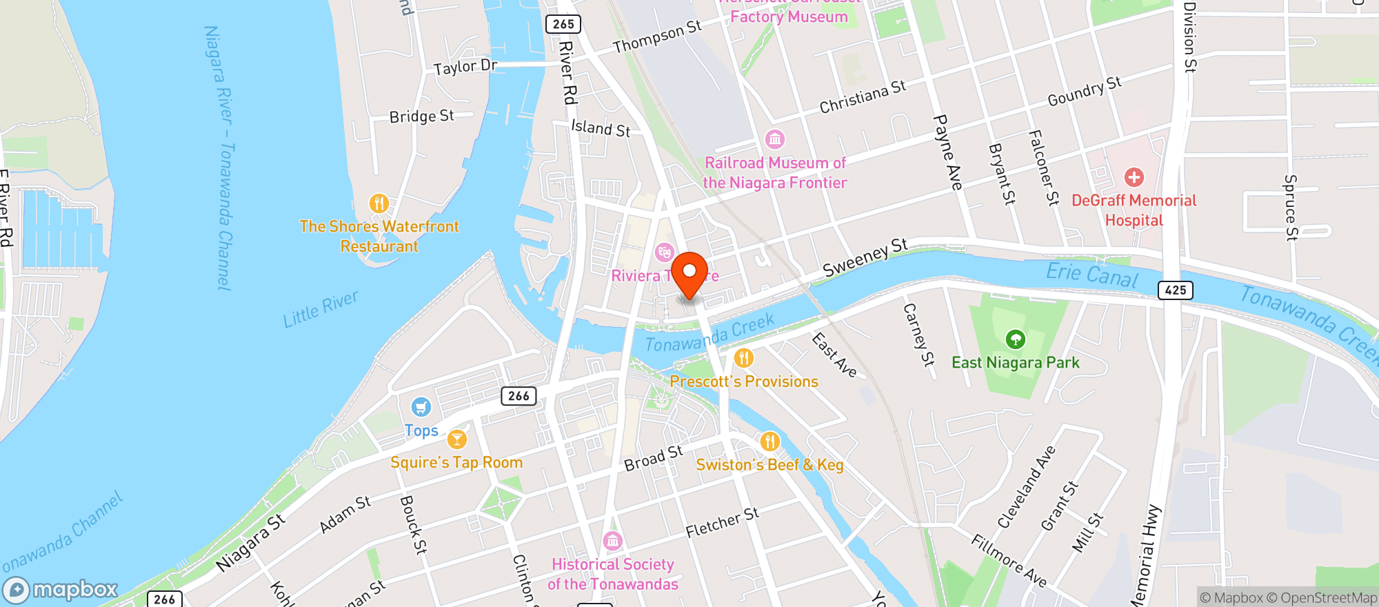 Map showing District 37 Kitchen & Taphouse