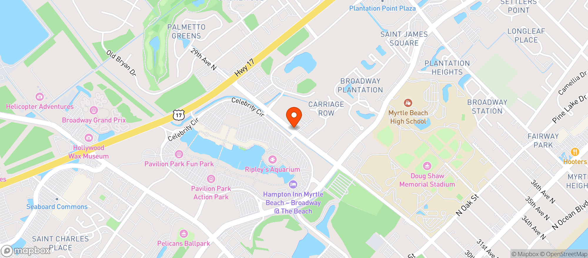 Map showing El Cerro Mexican Bar & Grill