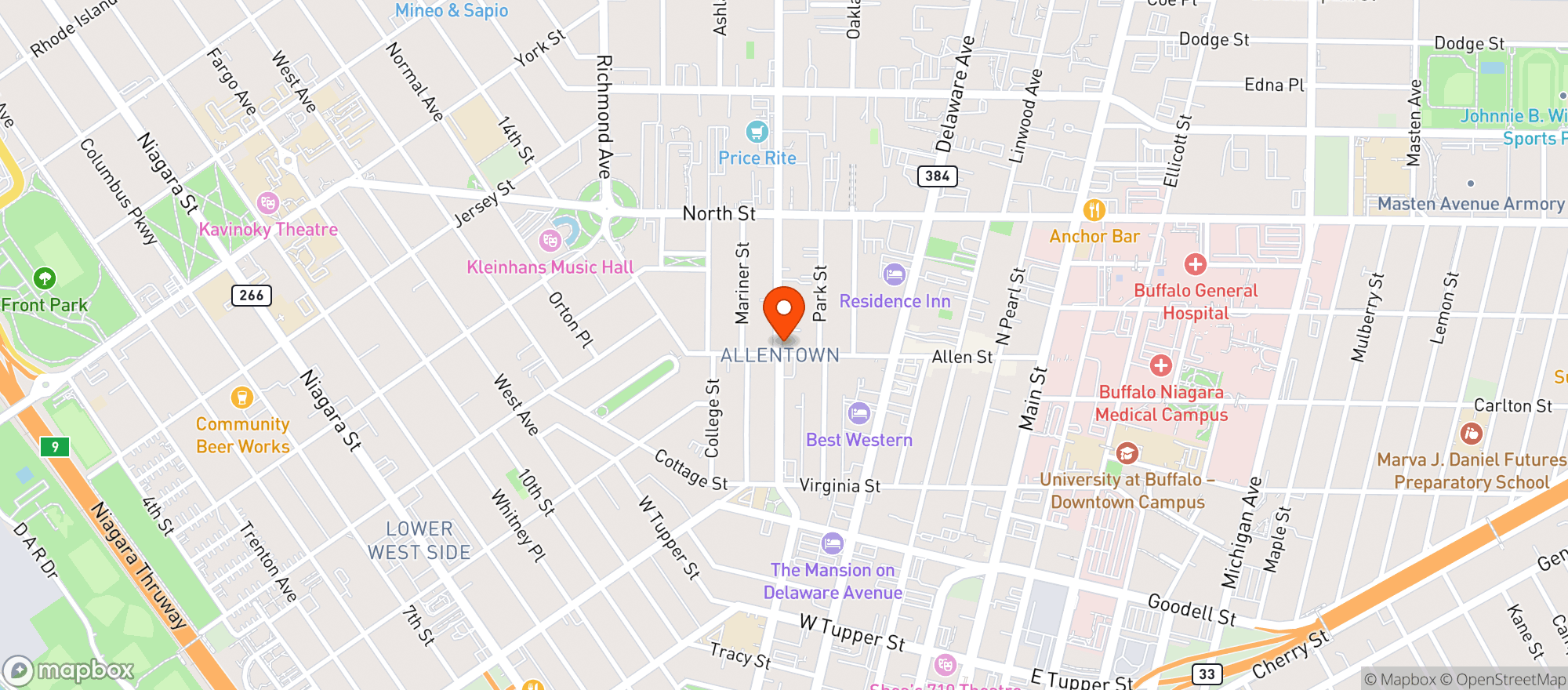 Map showing Casa Azul