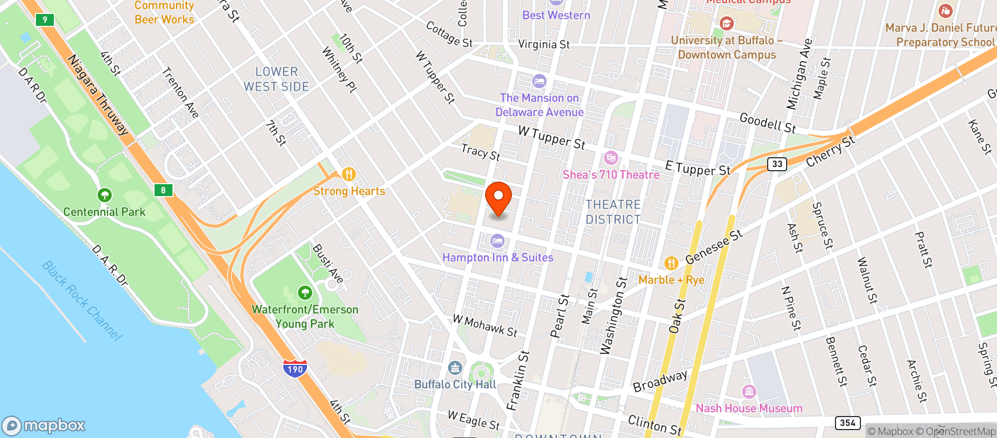 Map showing Westin Hotels & Resorts