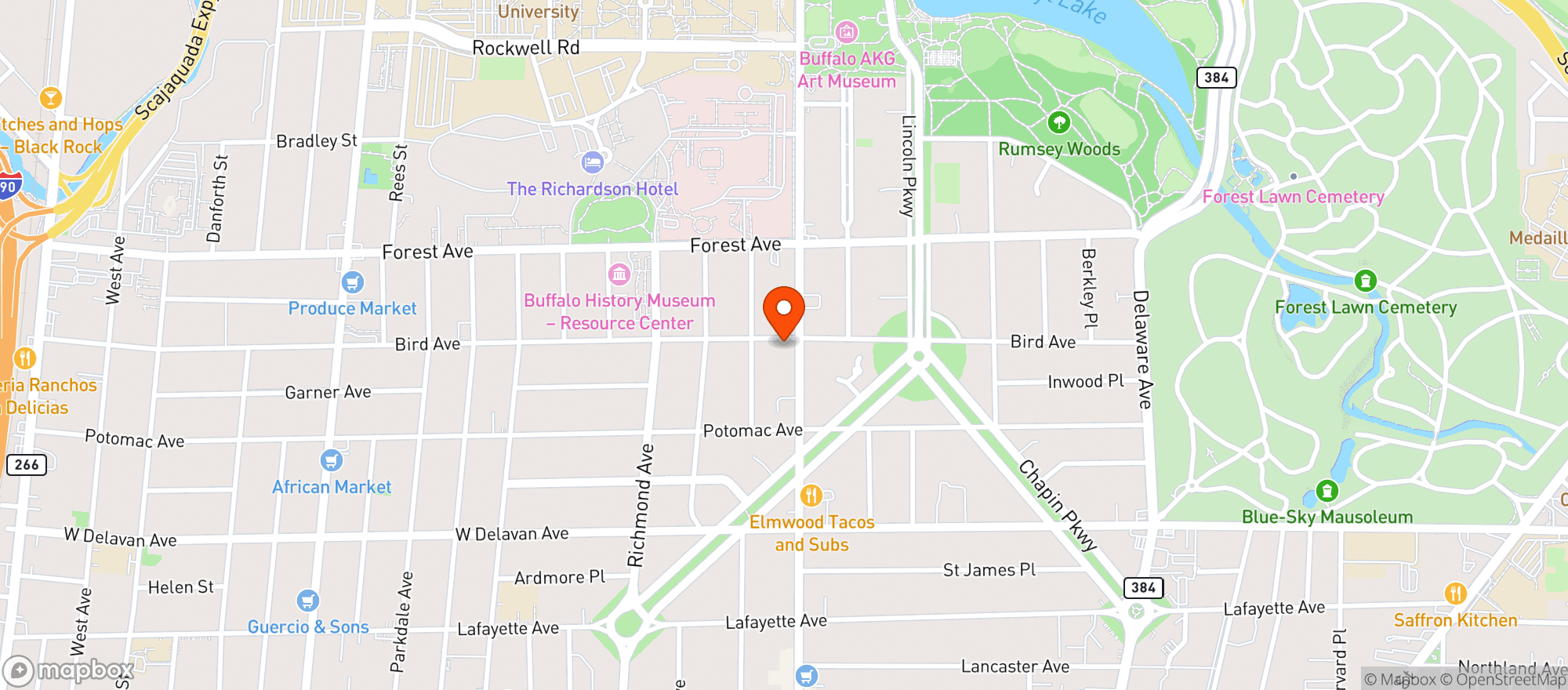 Map showing Camerons 24 Hour Store