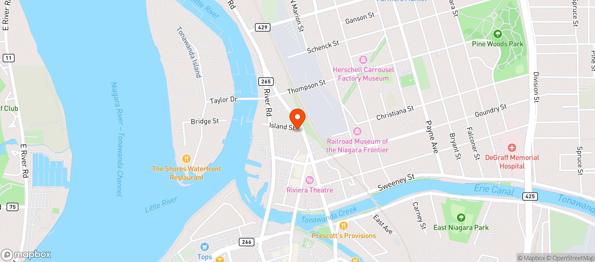 Map showing Broadway Hotel