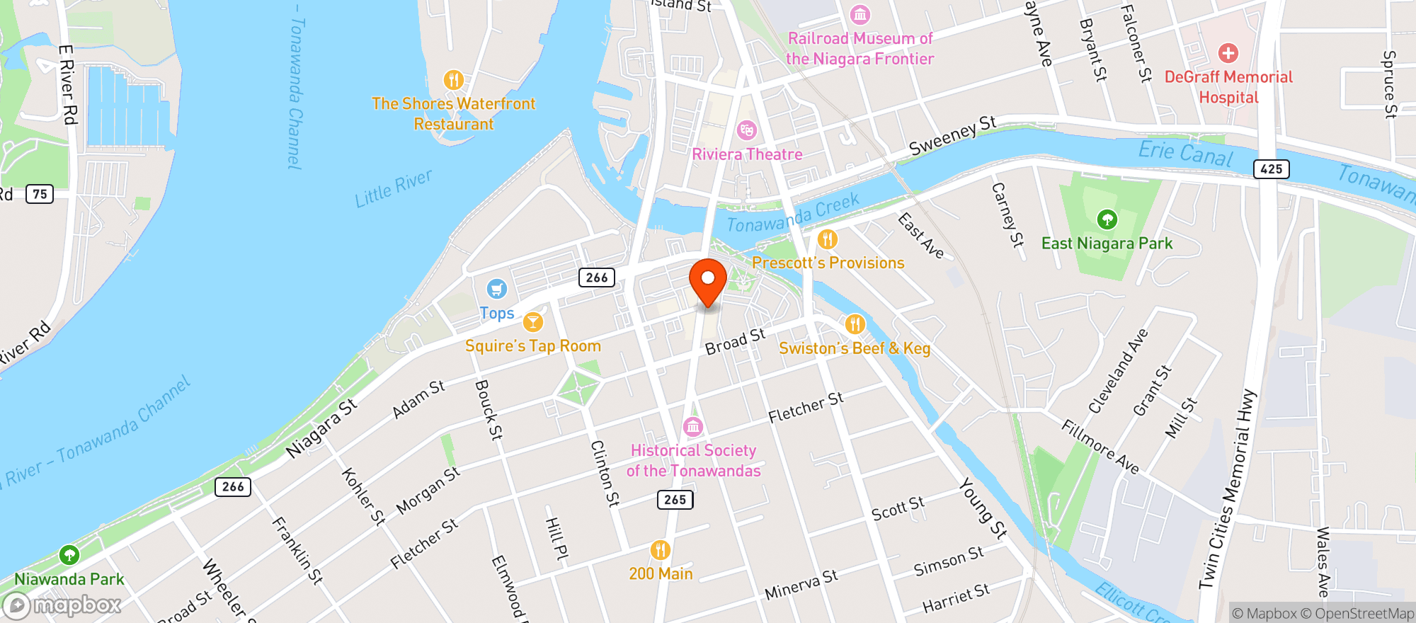 Map showing American Legion