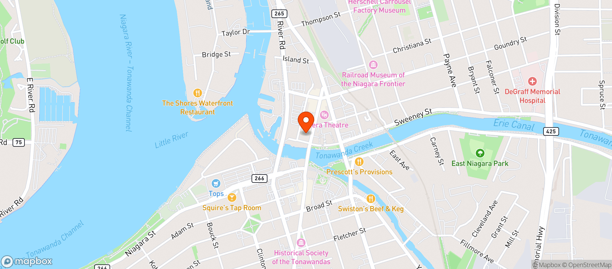 Map showing Frankie Primos 39 North