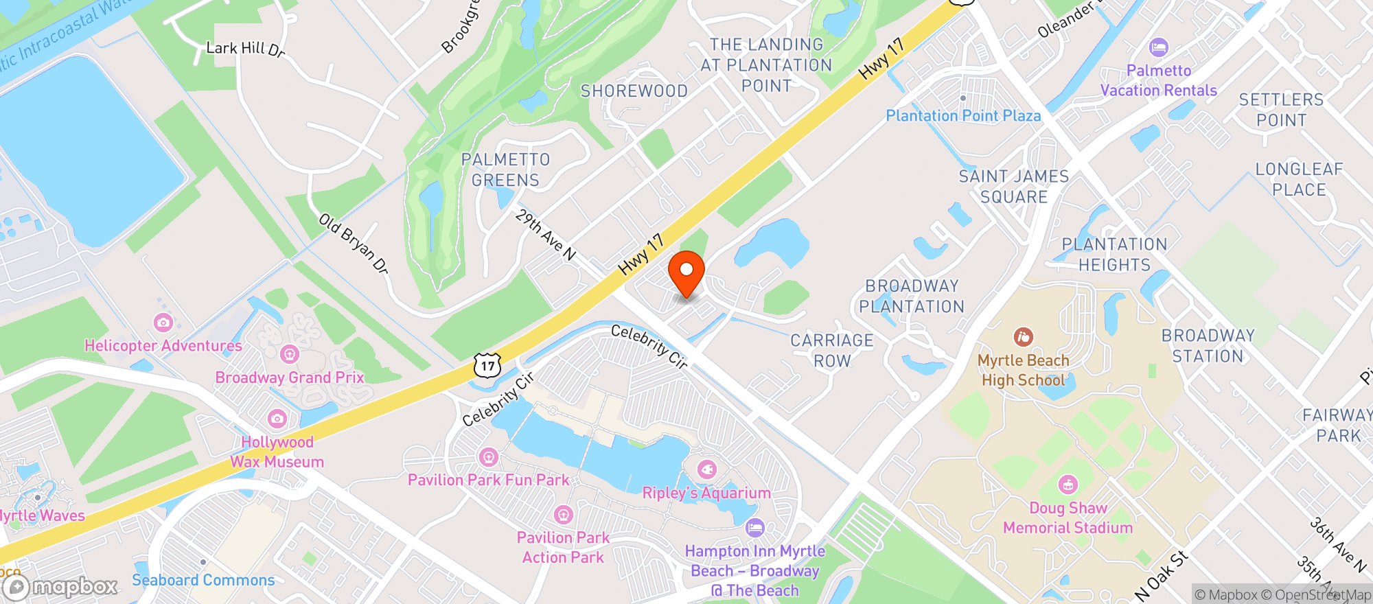 Map showing Carolina Ale House