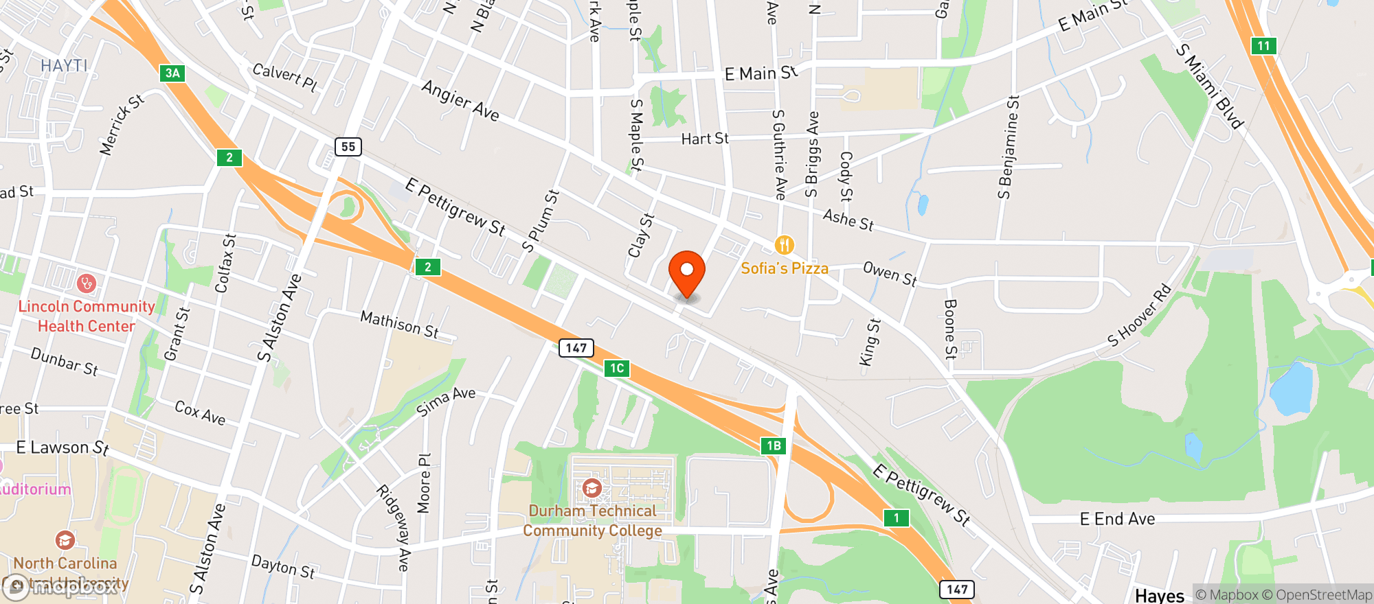 Map showing Proximity Brewing Company