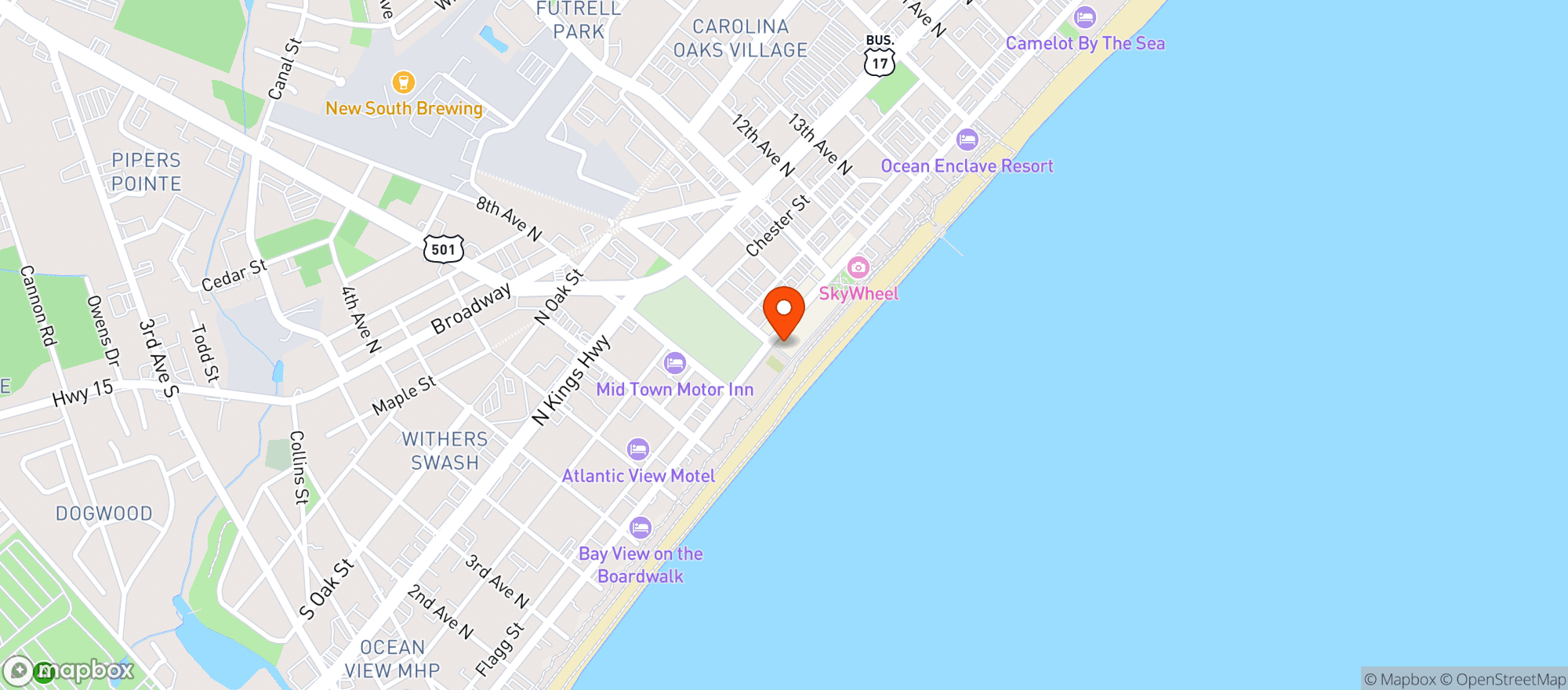 Map showing Duffys / The Bowery