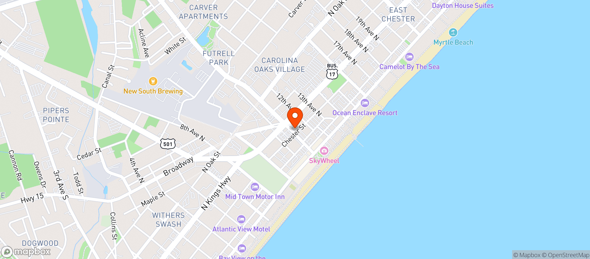 Map showing Bumstead's Pub
