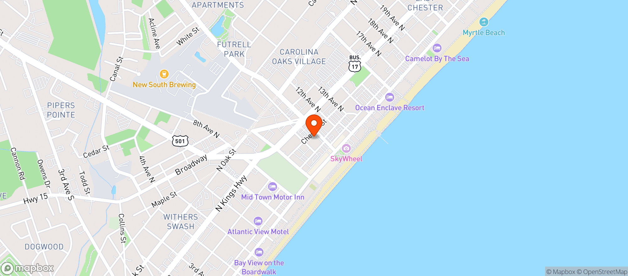 Map showing Atlas Tap House