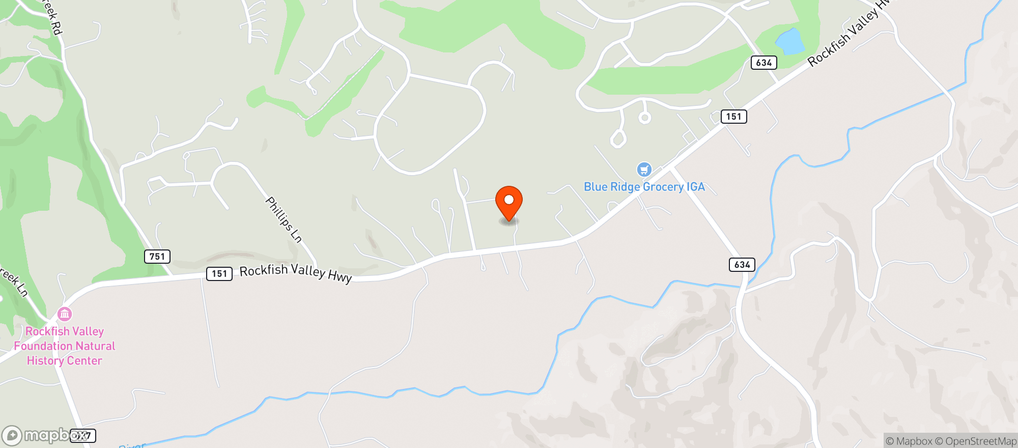 Map showing Three Notch’d Brewing Co. – Nelson County