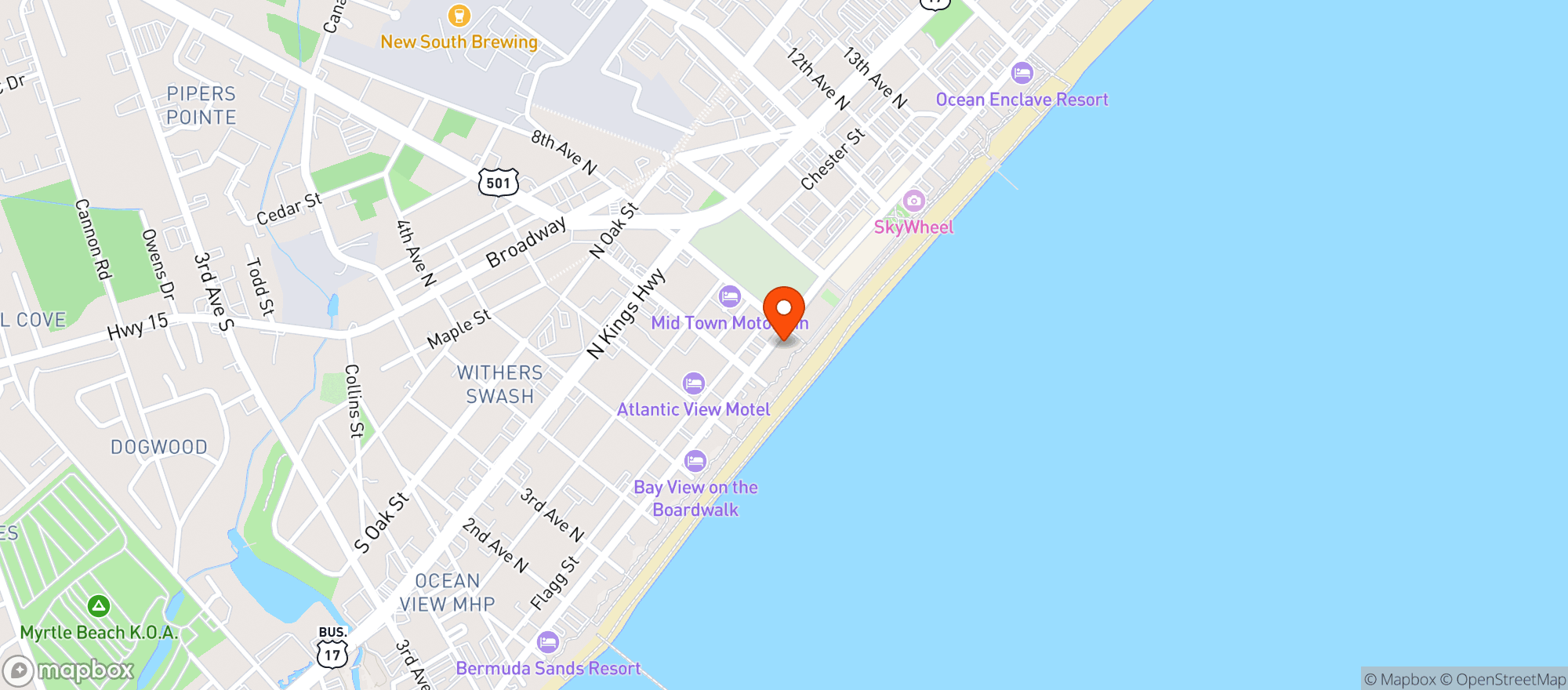 Map showing 8th Ave Tiki Bar