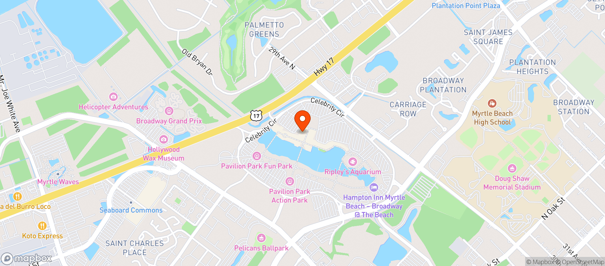 Map showing Voodoo Brewing Co. - Myrtle Beach