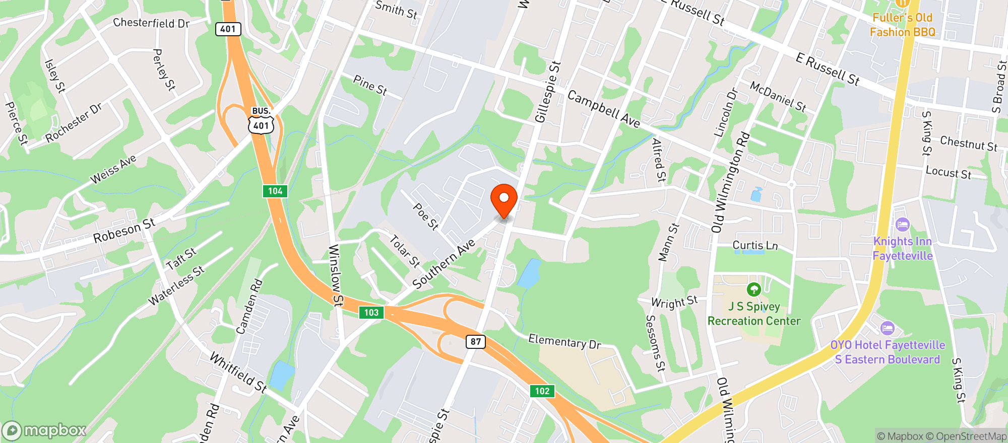 Map showing Sams Food Mart