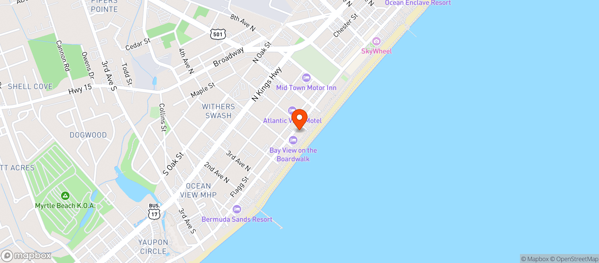 Map showing Homewood Suites