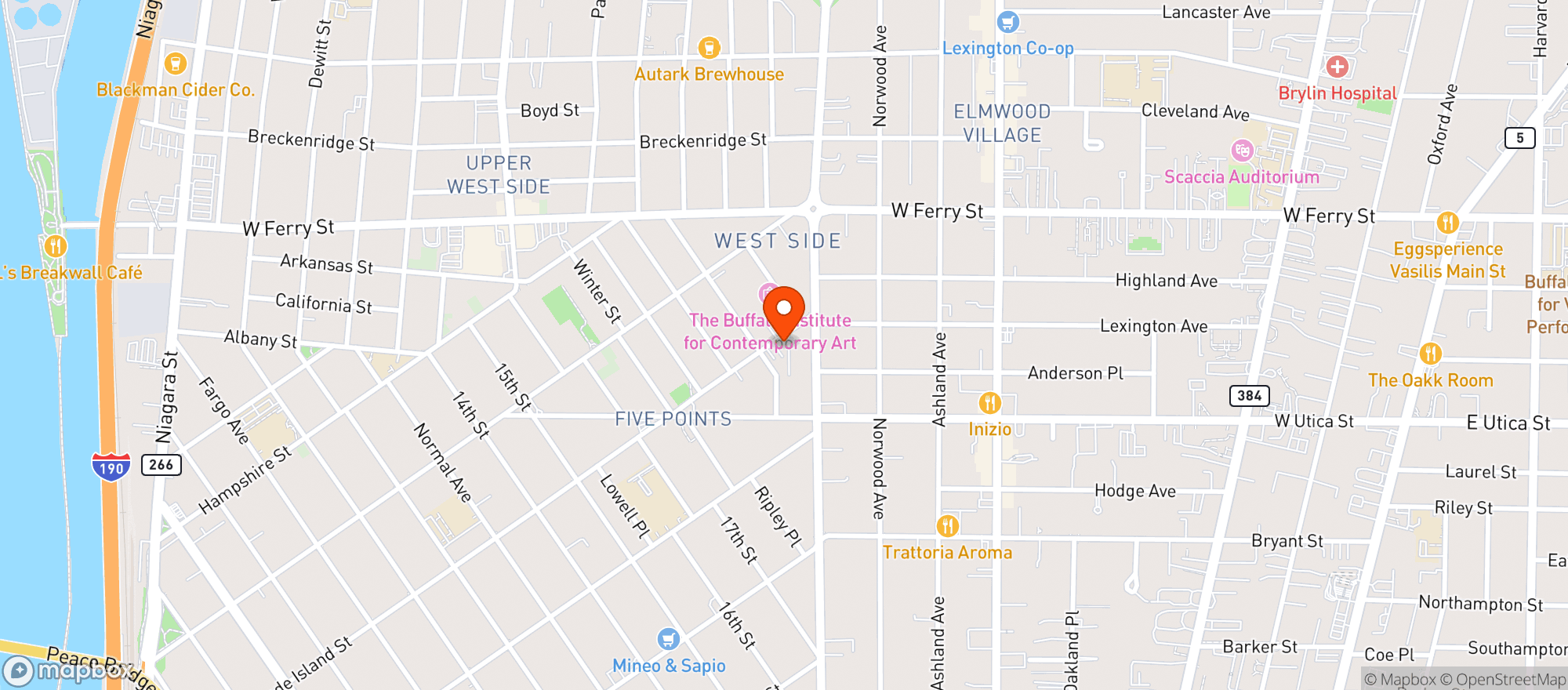 Map showing Left Bank