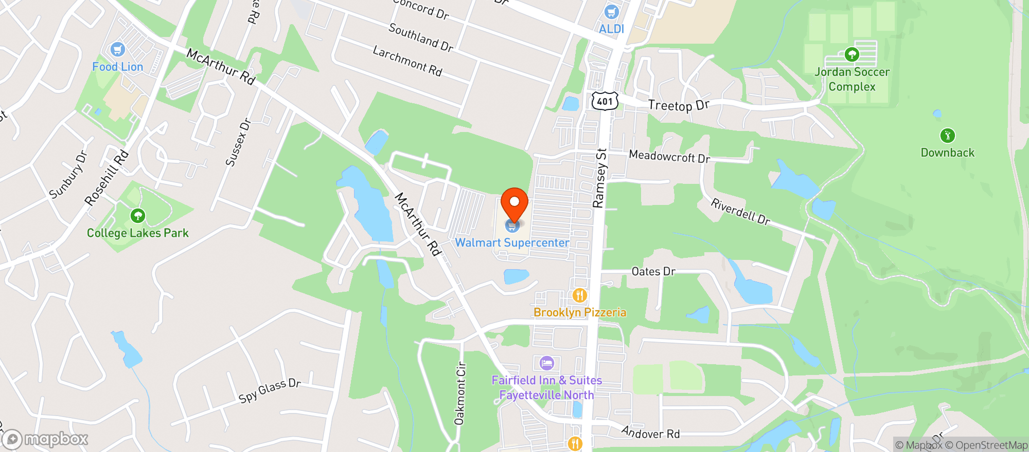 Map showing Walmart Supercenter