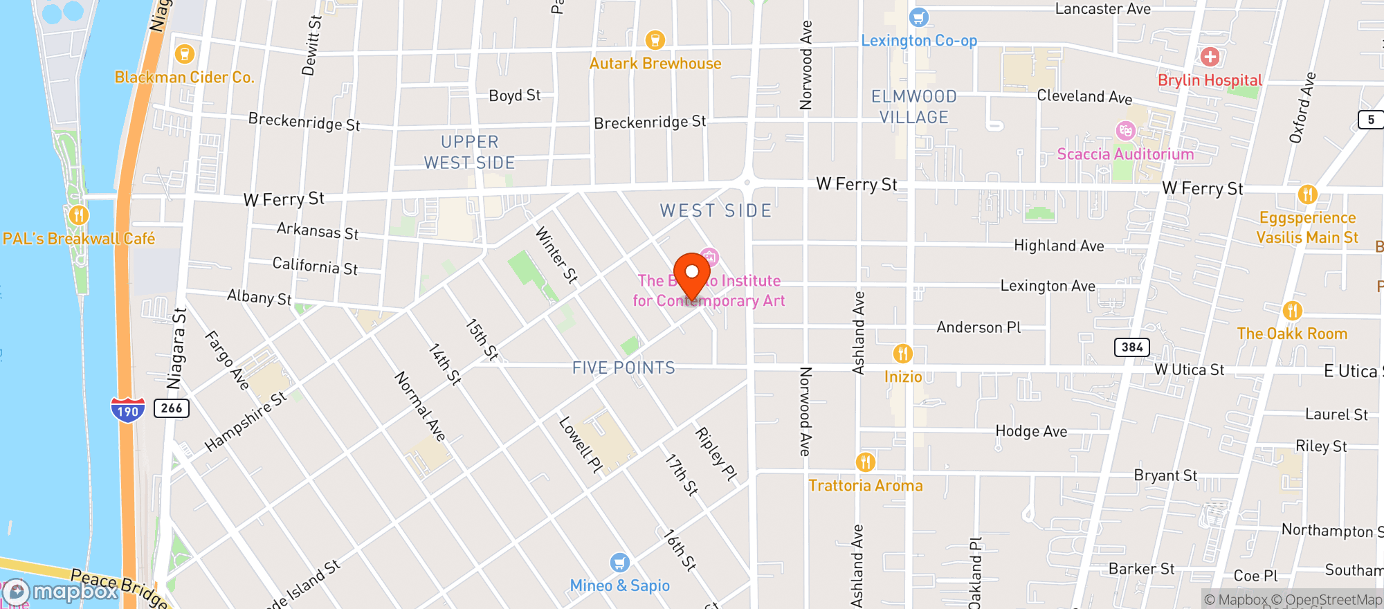 Map showing Roseland Restaurant #0