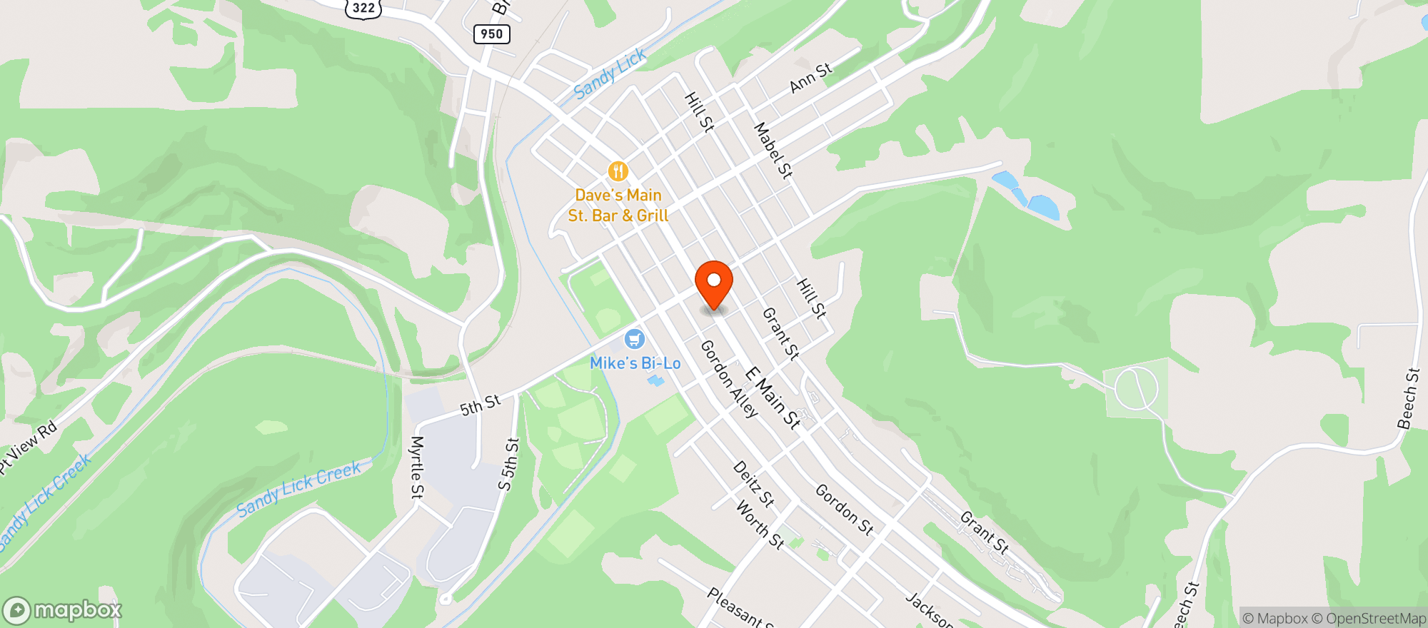 Map showing Downtown Distributor
