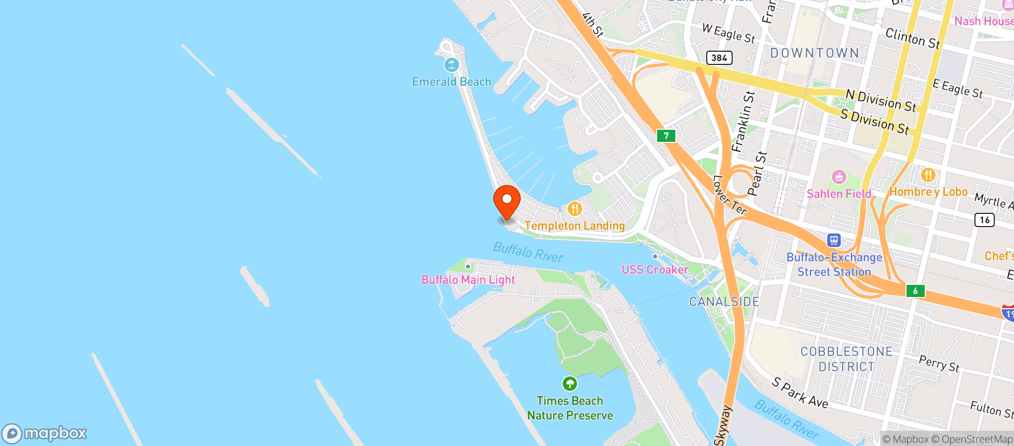 Map showing Sully’s Harbor Bar And Grill