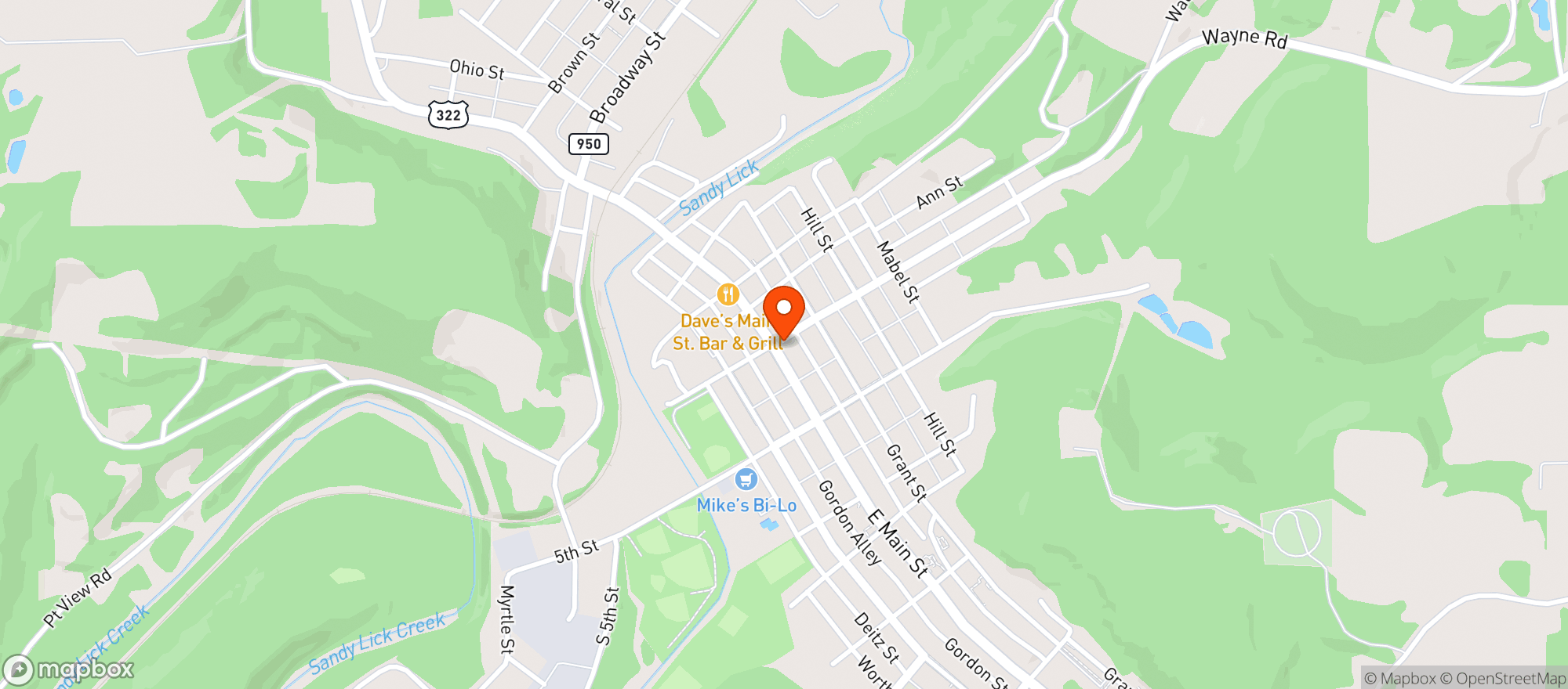 Map showing REYNOLDSVILLE BEV LLC -