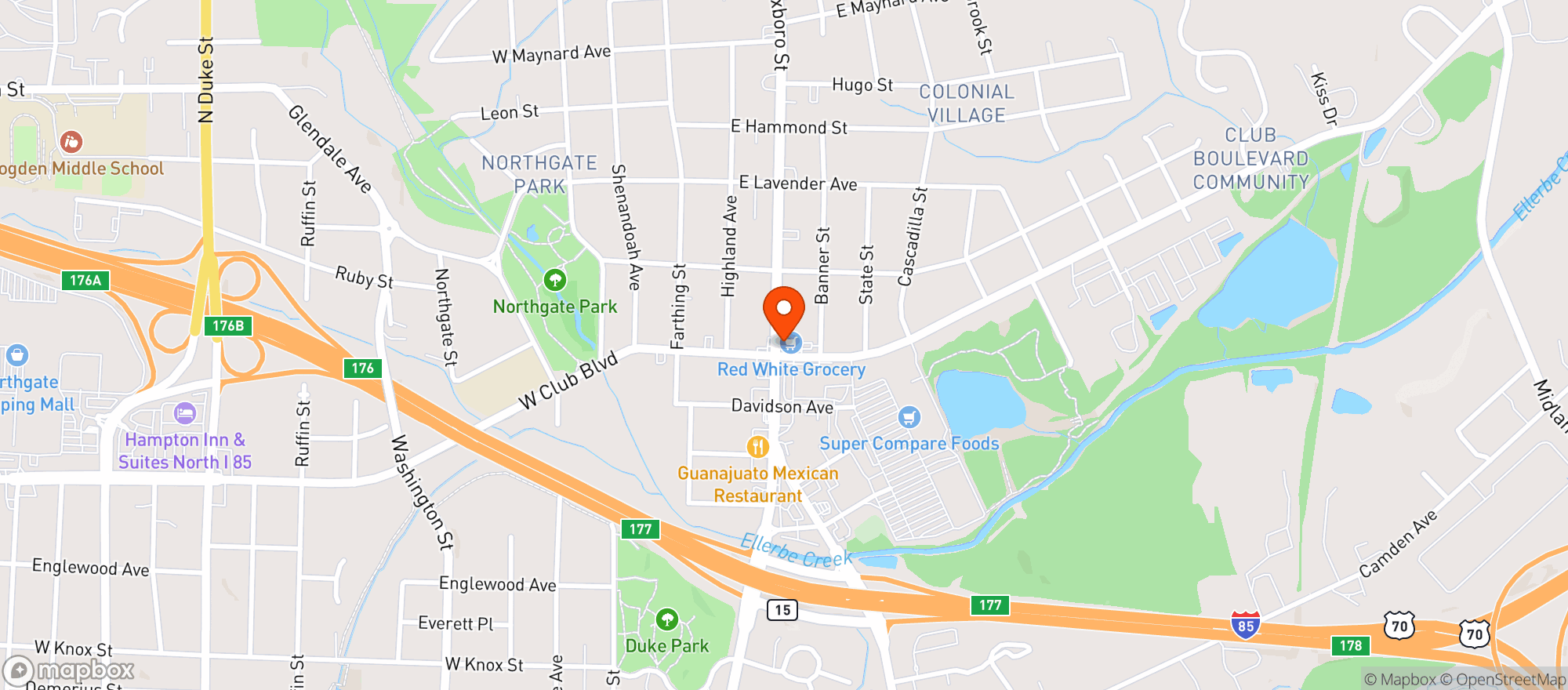 Map showing Omies Coffee Shop