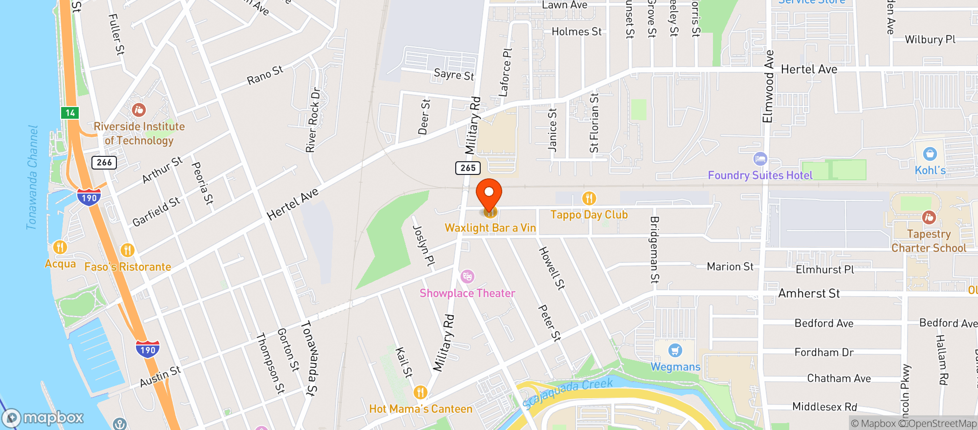 Map showing Waxlight Bar A Vin