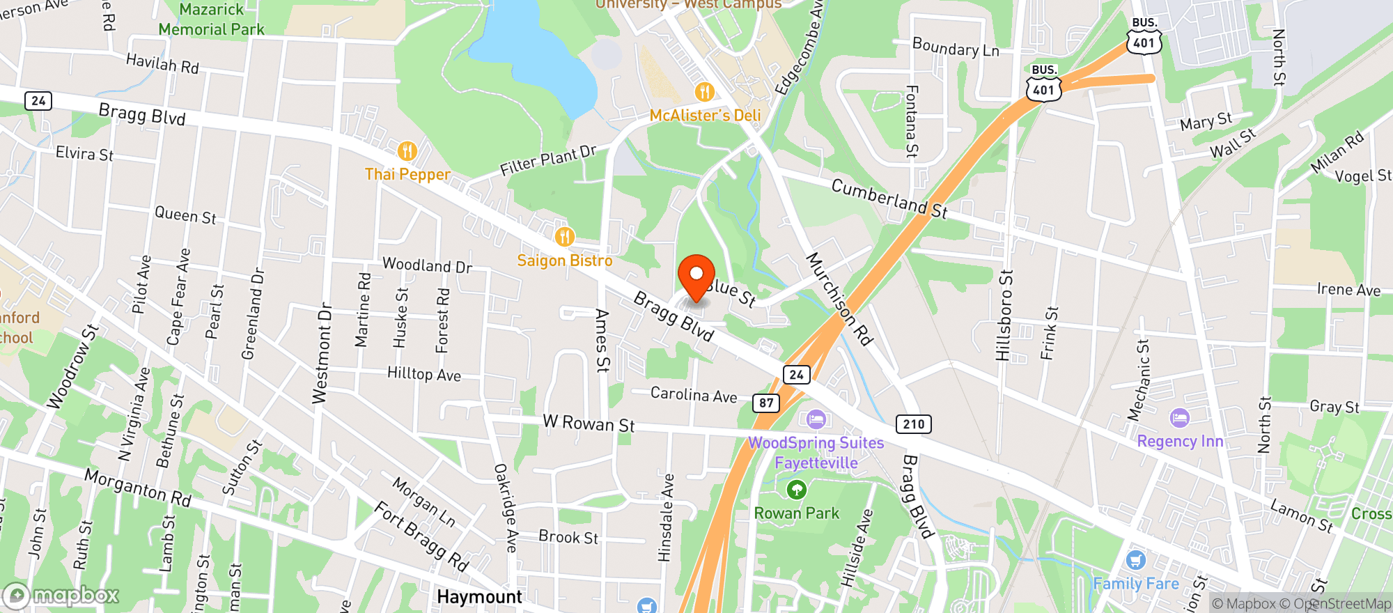 Map showing Secrets Cabaret