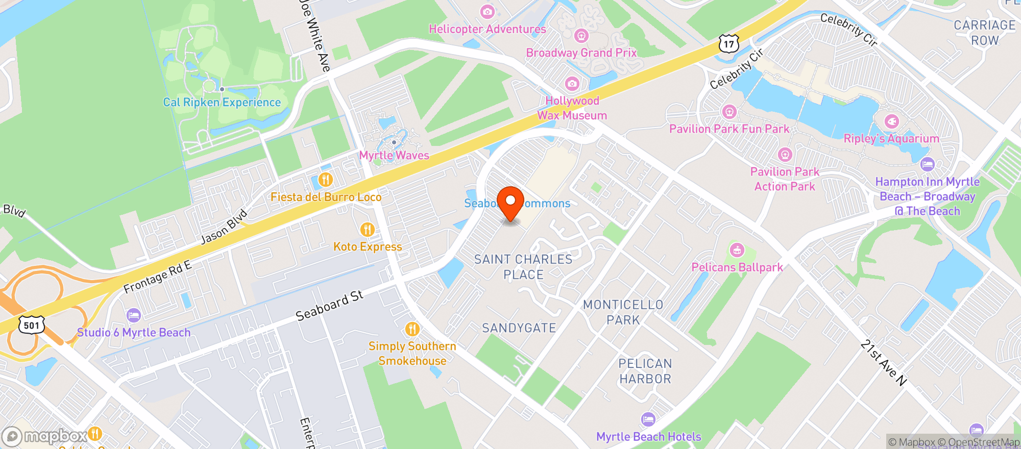 Map showing World Market Myrtle Beach
