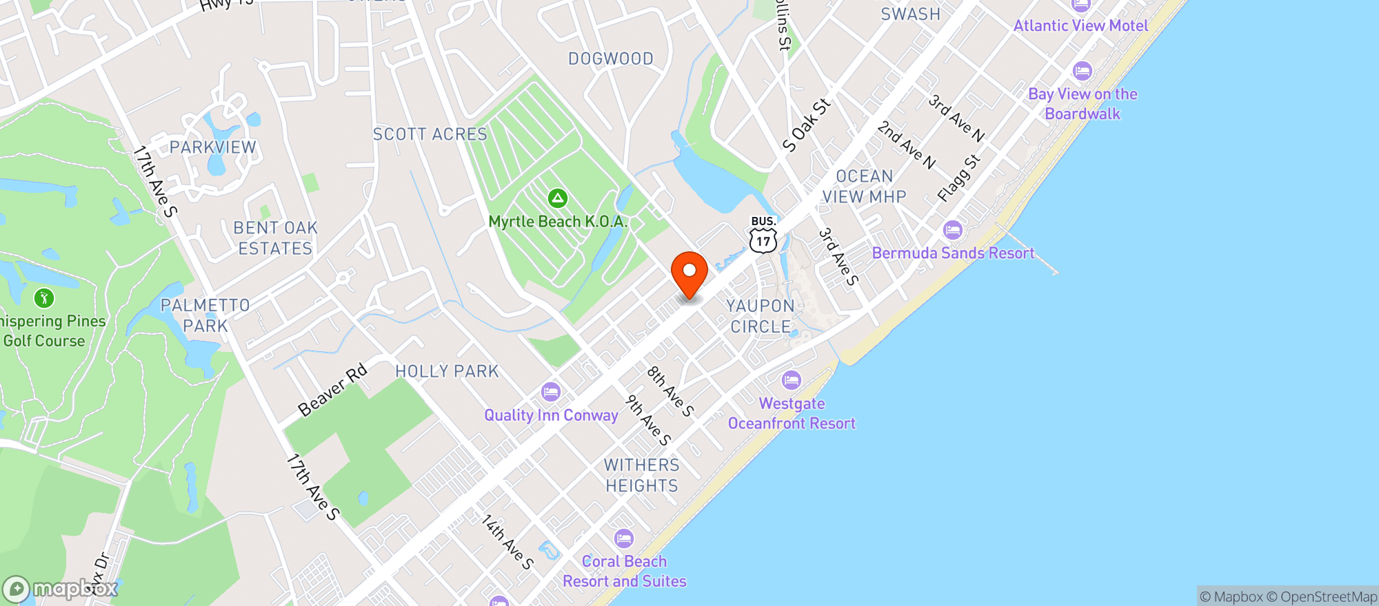 Map showing Dixie Beverage (myr Liq)