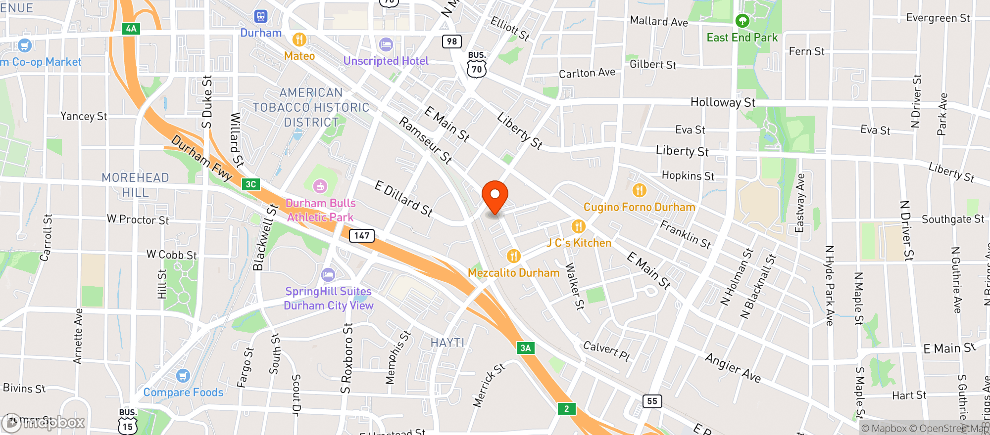 Map showing The Bar At Dbco